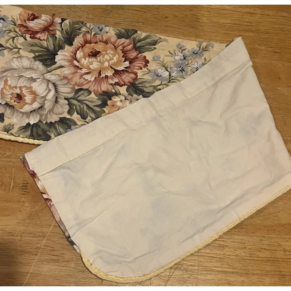 Ralph‎ Lauren Brooke Yellow Floral Lined Valance Cotton 34x9